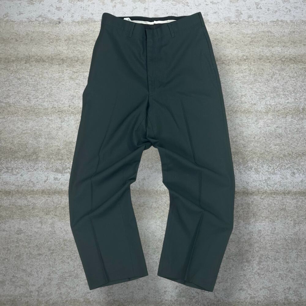 Vintage 90s Military Dress Pants 34x30 Baggy Wide Leg Fit Surge Green Flat Front